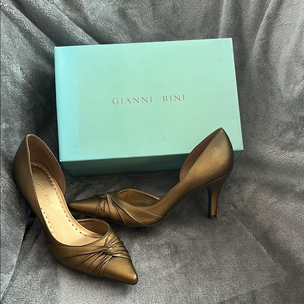 Gianni Bini Brown Heels with Pointed Toe and Stiletto Heel